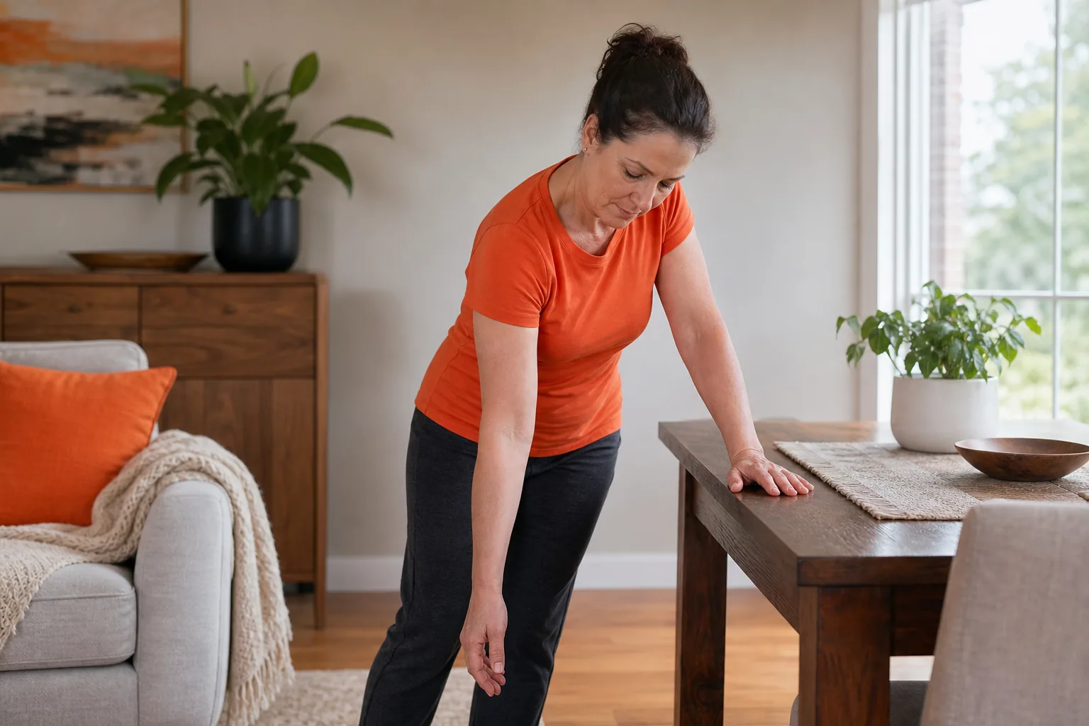 Gentle supported movement for shoulder pain stretches.