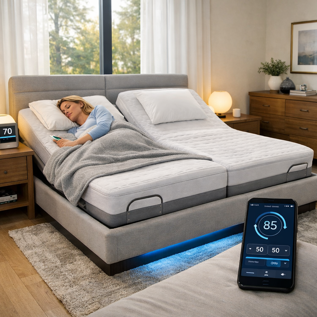 A photorealistic image related to sleep-number-smart-bed. Alt: sleep-number-smart-bed