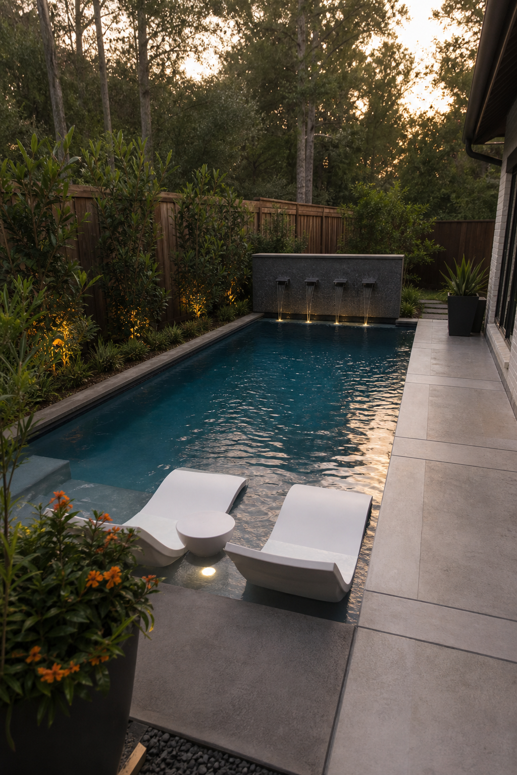 Small backyard pool designs for East Texas homes showing compact gunite pool options for tight spaces