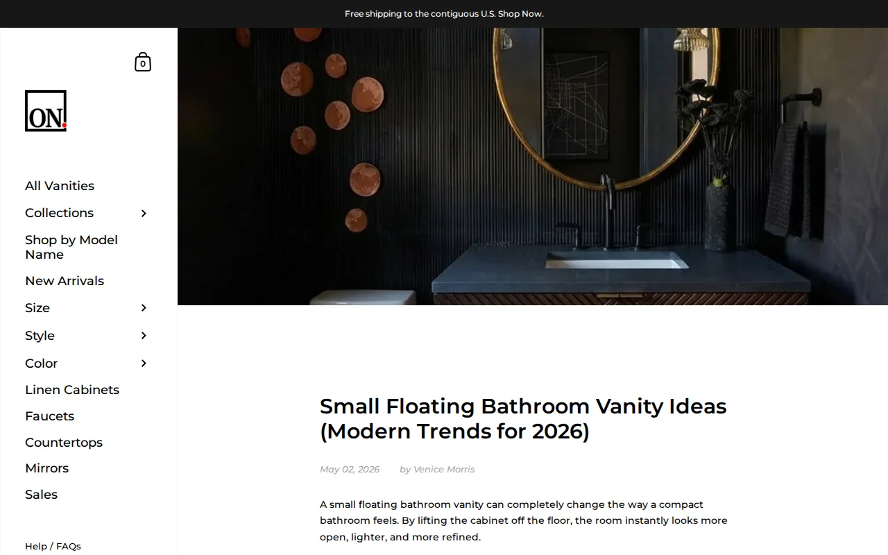 Floating Vanity: visual reference for 2. Floating Vanity, Clear Floor Space Below the Sink