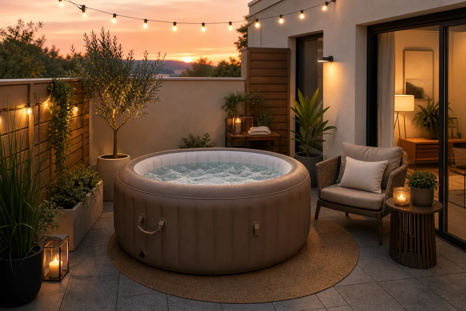Aspire: visual reference for 4. Aspire , Compact Inflatable Spa for Small Patios