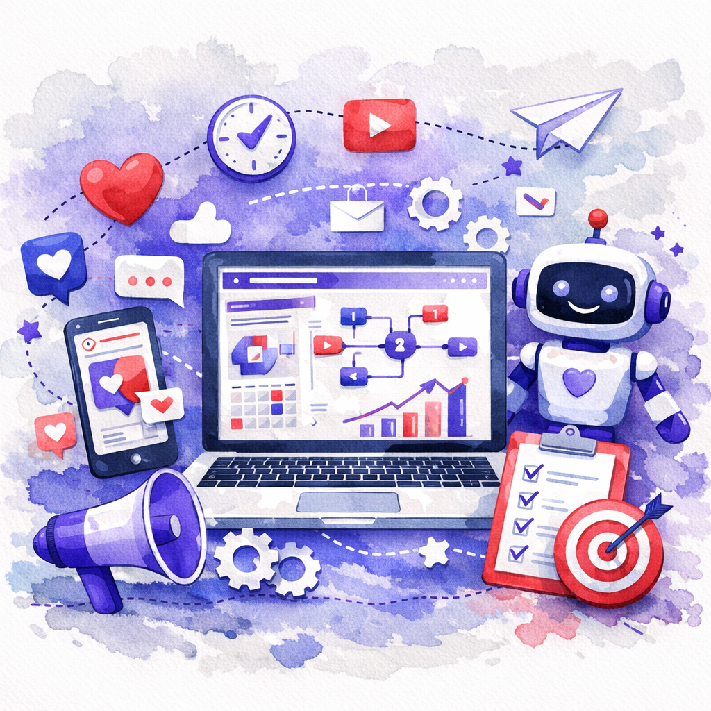 A photorealistic image related to social-media-automation-tools. Alt: social-media-automation-tools