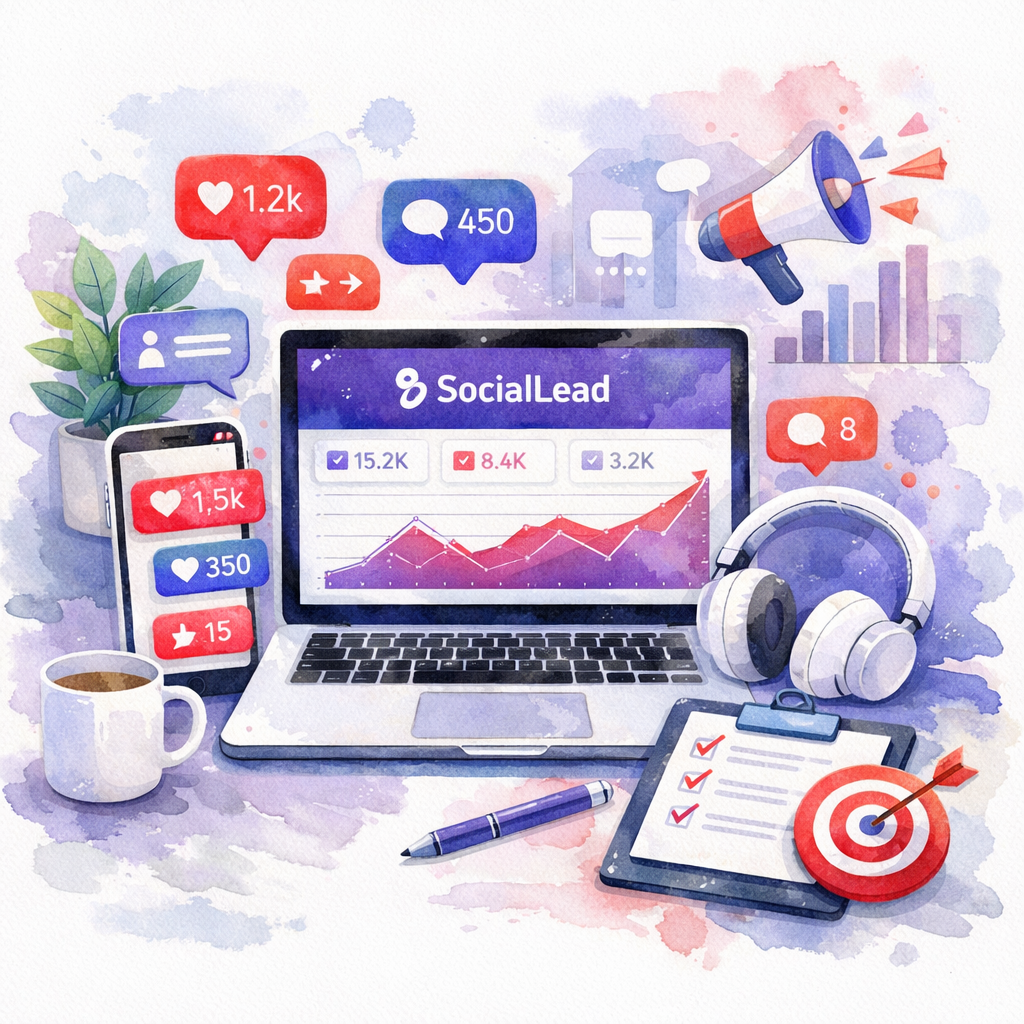 A photorealistic image related to social-media-engagement-tools. Alt: social-media-engagement-tools