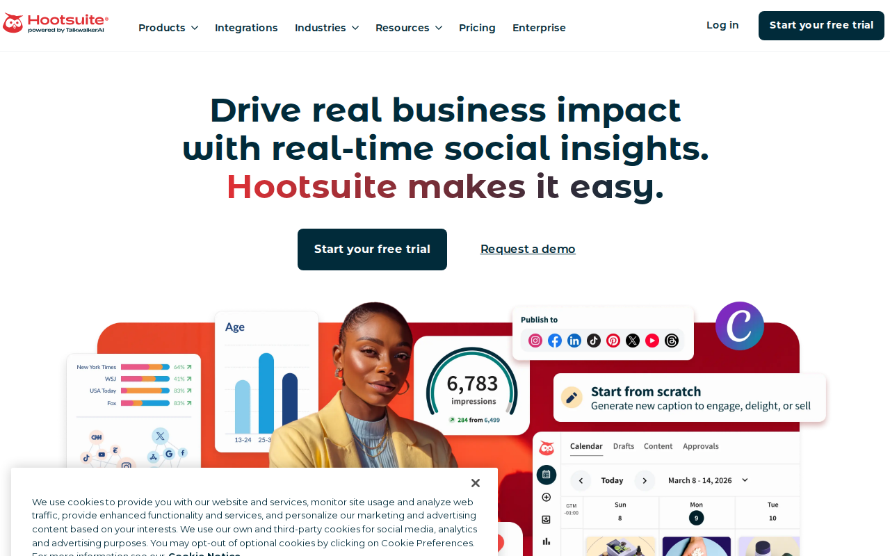 Hootsuite homepage screenshot