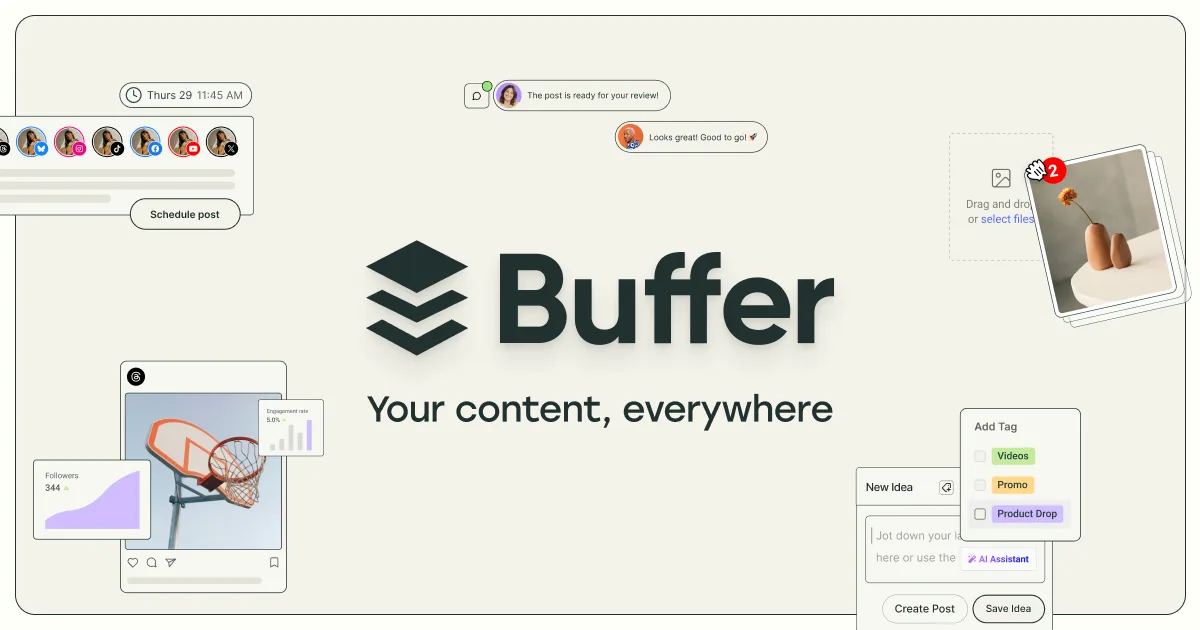Buffer: visual reference for 1. Buffer – Simple Scheduling for Teams