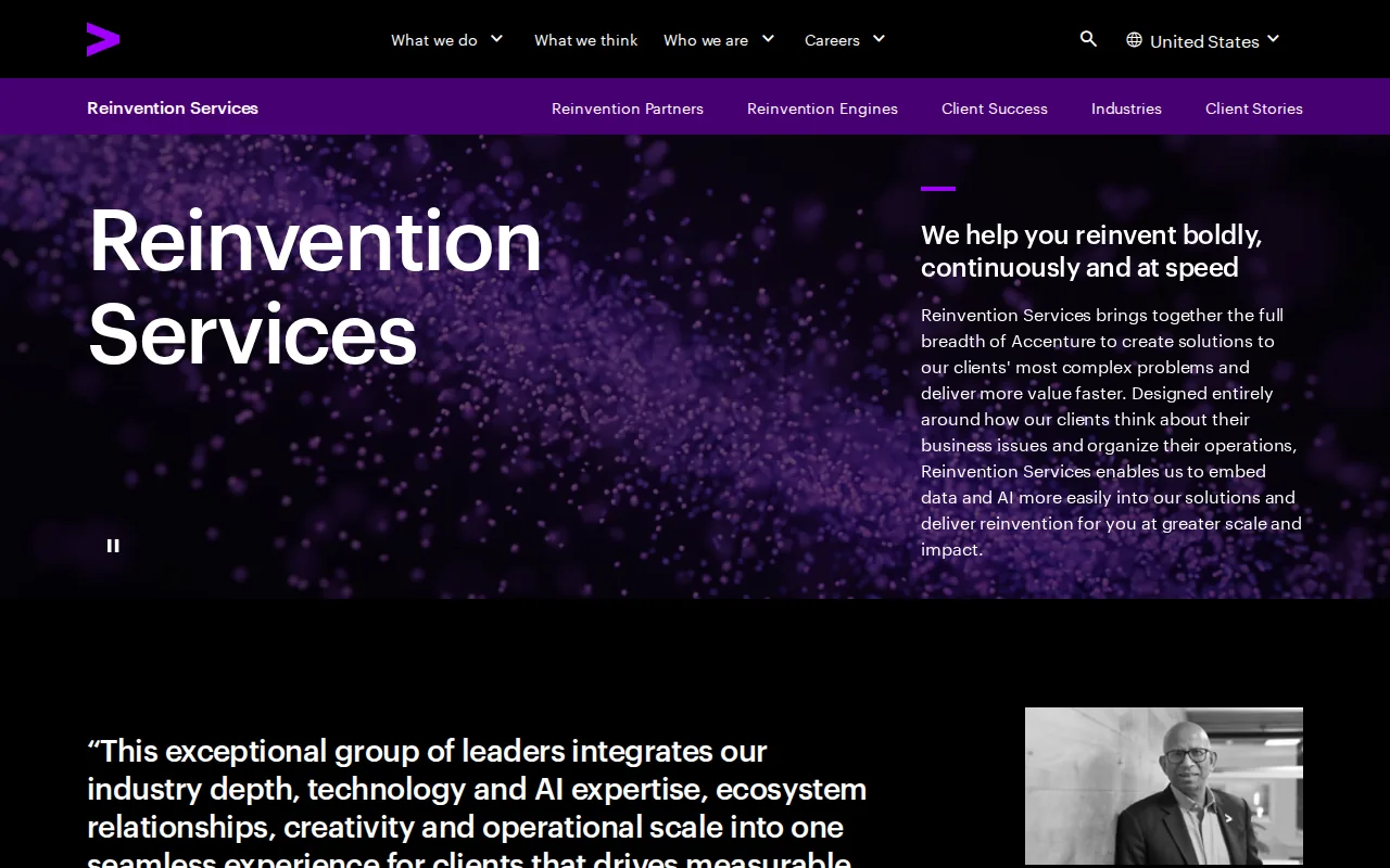 Screenshot of the Accenture website