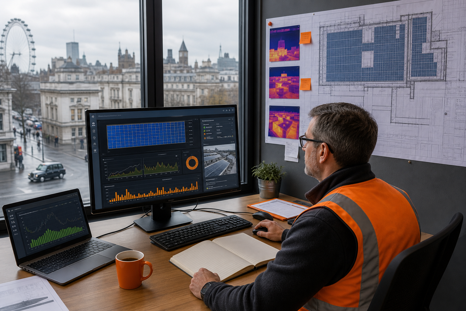 solar panel monitoring dashboard for a commercial public sector roof