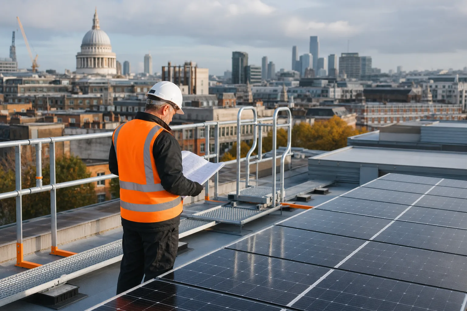 safe solar PV maintenance planning on a commercial roof