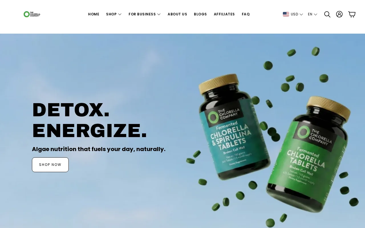Spirulina and Chlorella: Different Organisms homepage screenshot