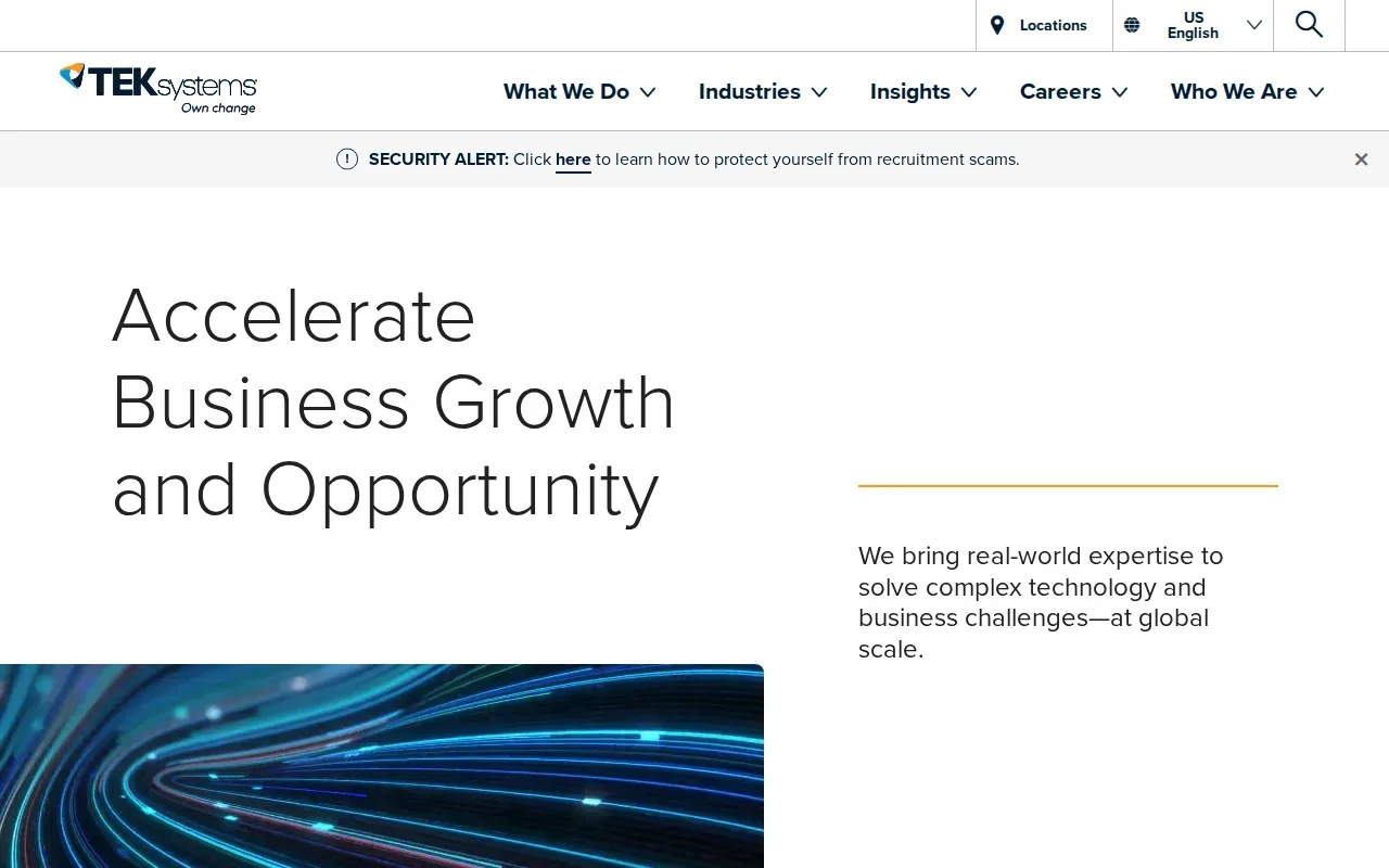 Screenshot of the TEKsystems website