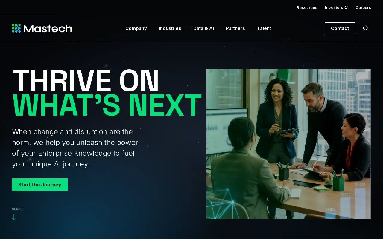 Screenshot of the Mastech Digital website