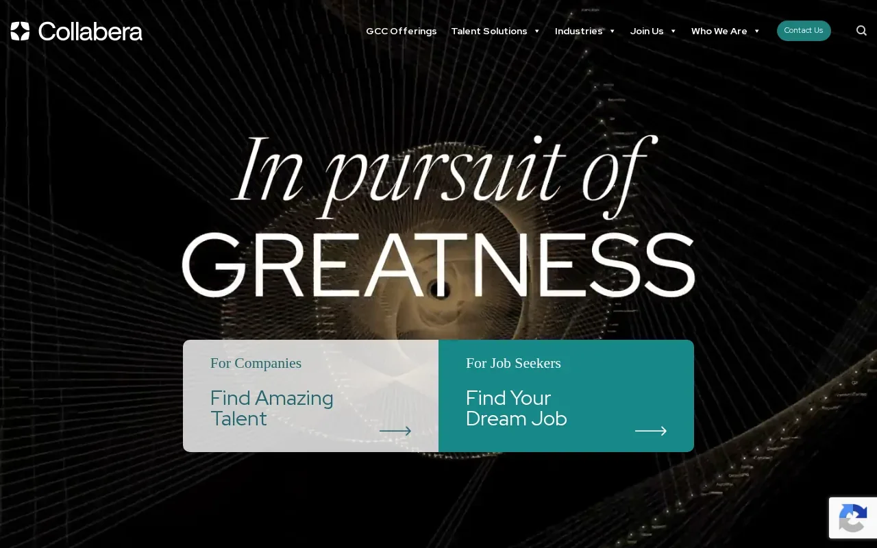 Screenshot of the Collabera website