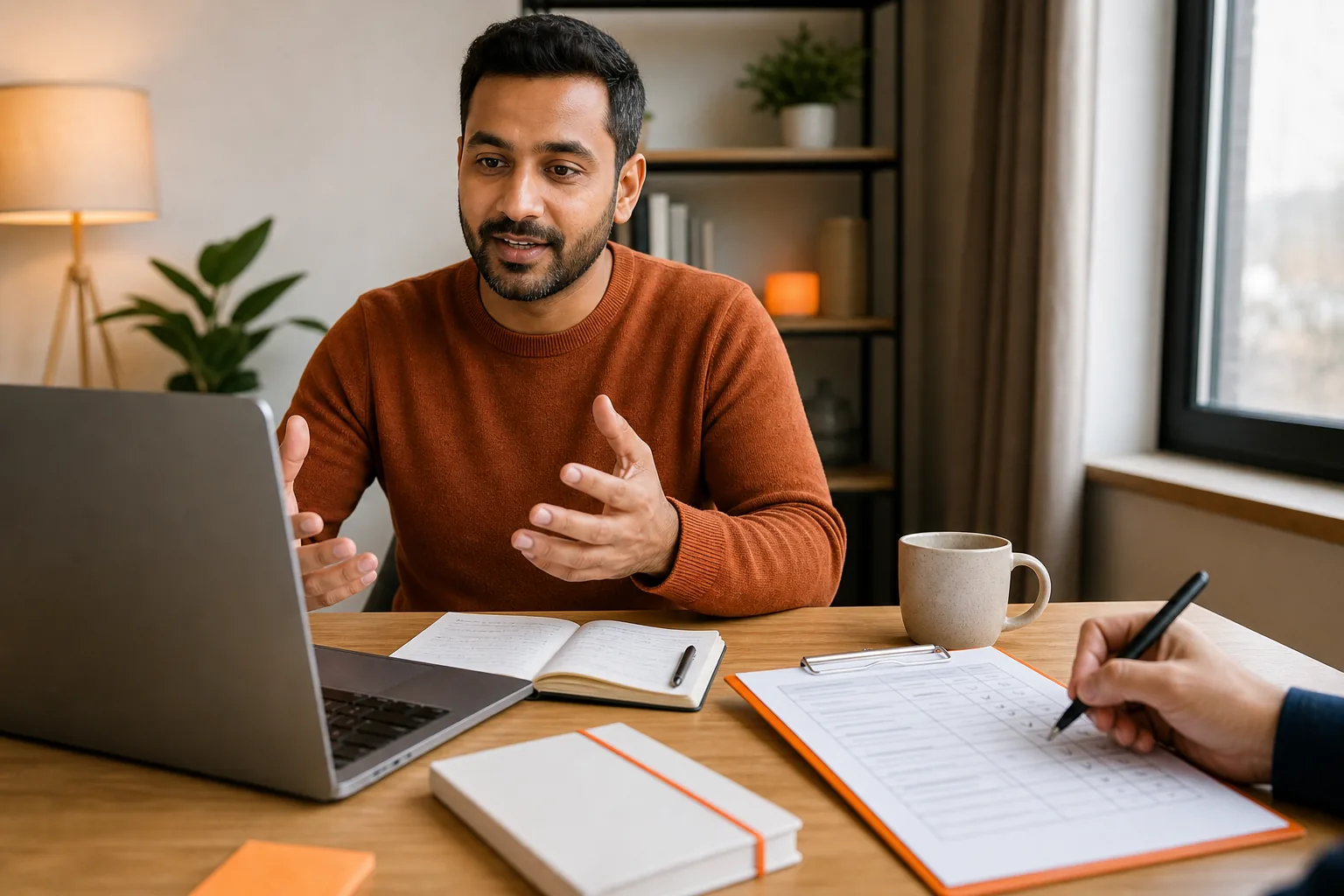 recruiter evaluating STAR responses during a remote technical interview