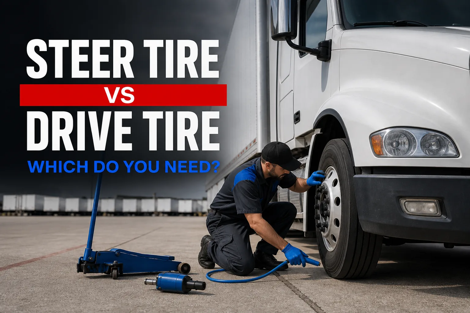 mobile commercial truck tire service comparing steer and drive tire positions