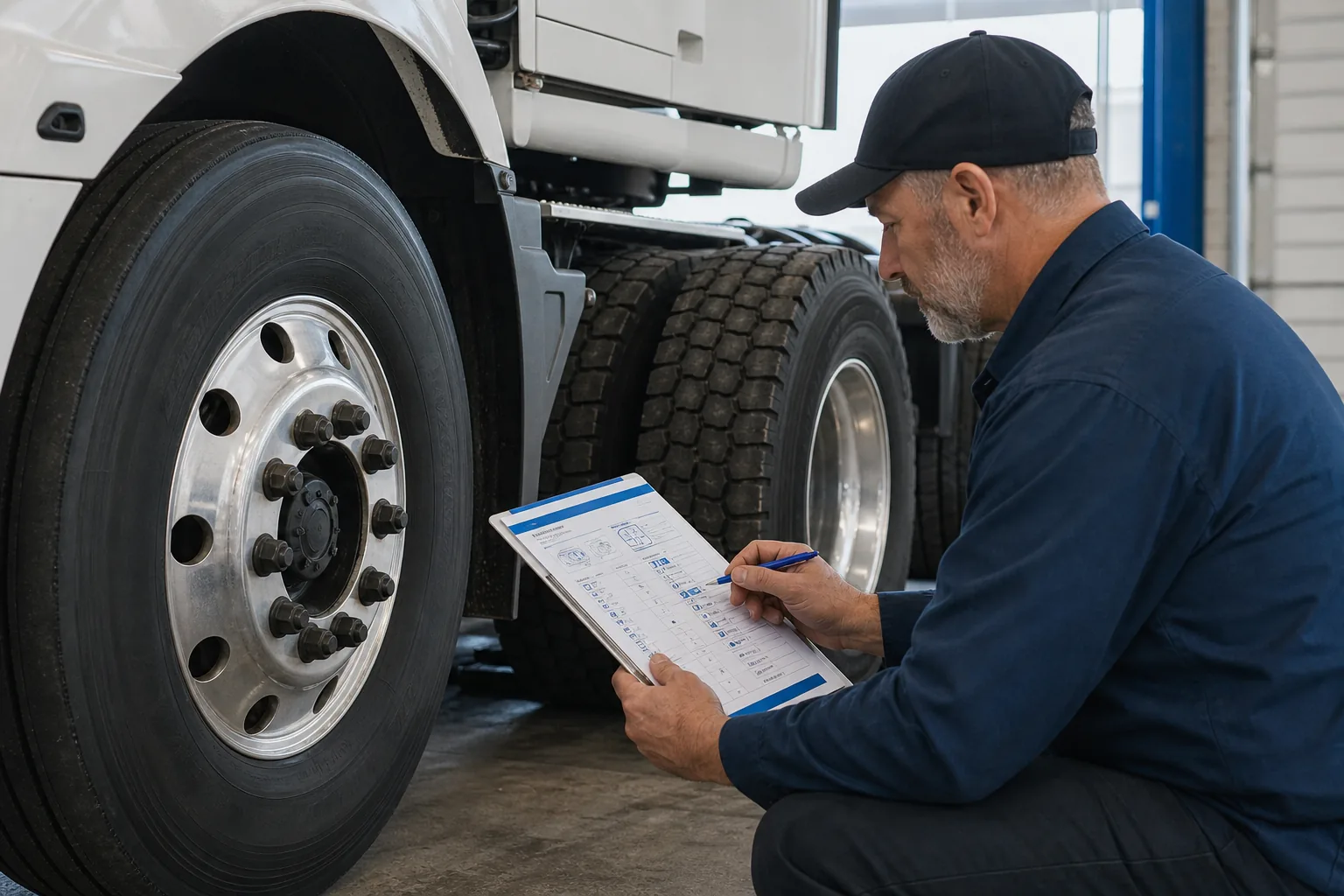steer versus drive tire inspection checklist for commercial truck fleets