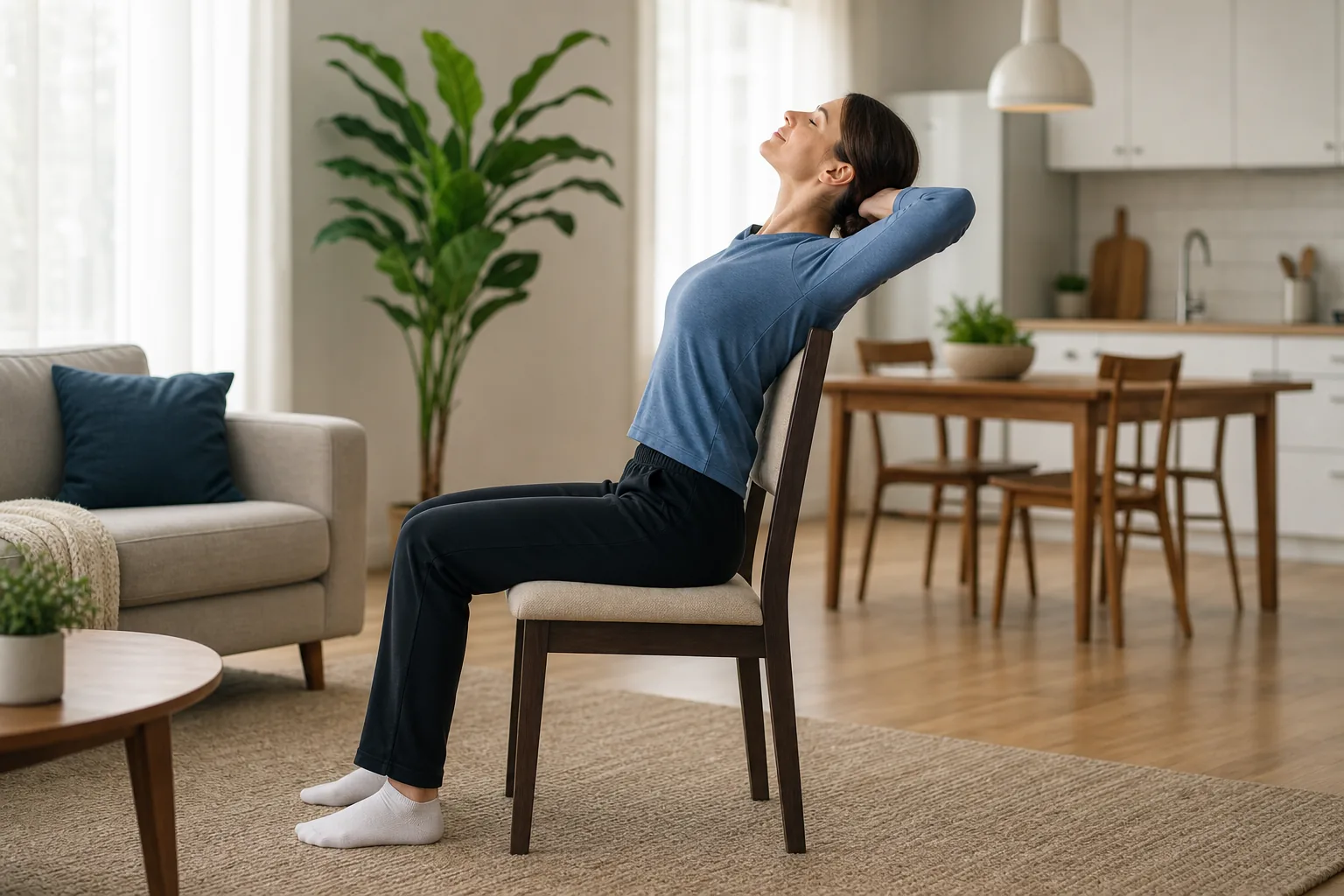 Illustration for Thoracic Extension Exercise with Arms Behind Head