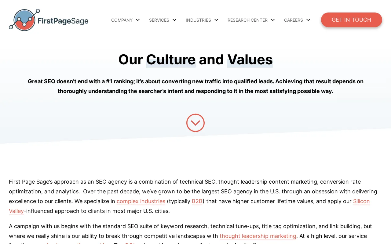 Best Technical SEO Agency Options for 2026 4 Screenshot of the First Page Sage website