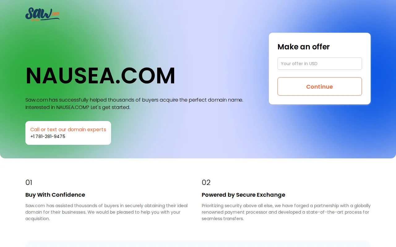 Nausea homepage screenshot