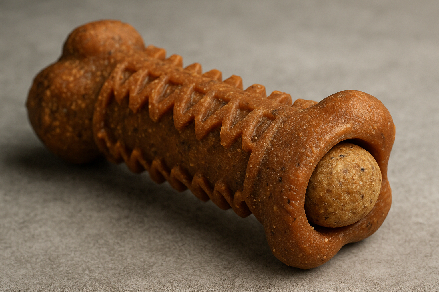 A rugged chew toy with hidden treat inside