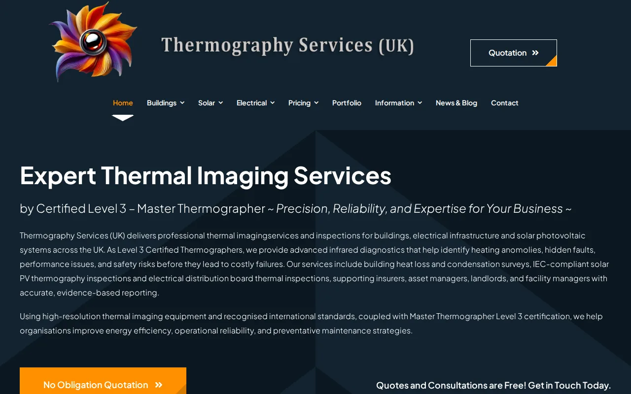 Thermography Services (UK): visual reference for 5. Thermography Services (UK) — Standards‑led commercial inspections