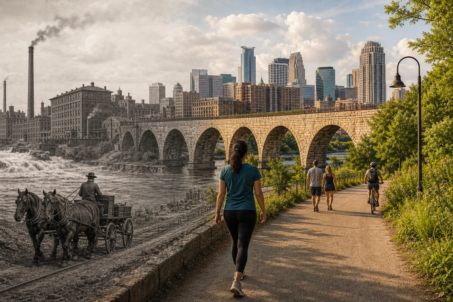 Illustration for Stone Arch Bridge and Mississippi Riverfront Trails