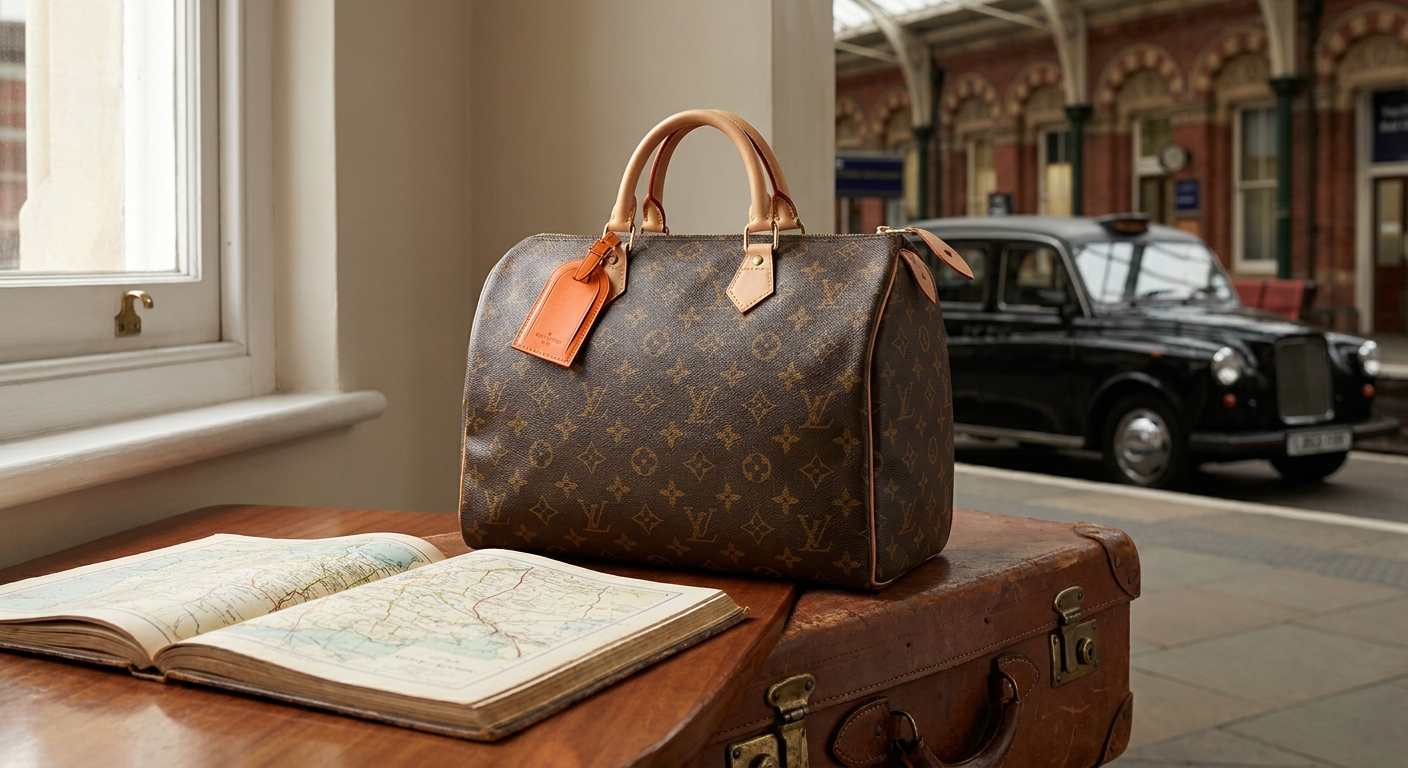 A photorealistic close‑up of a classic Hermès Kelly bag on a polished wooden table, soft natural light highlighting the leather grain and gold hardware.<h2 id=