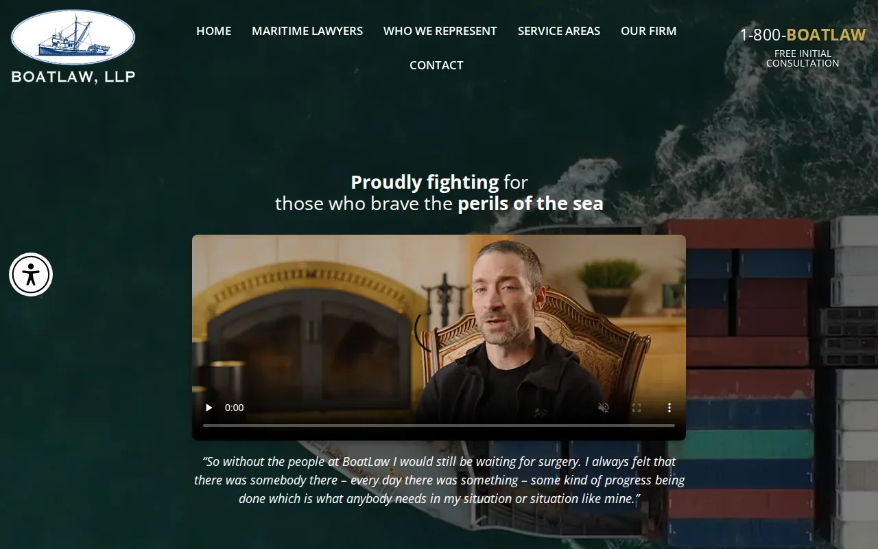 Screenshot of the BoatLaw website