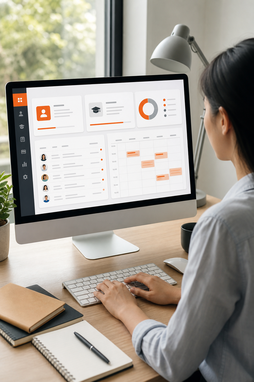 A modern dashboard showing student registration, class schedules, and payment summaries in a clean interface. Alt: Steams Online training management dashboard