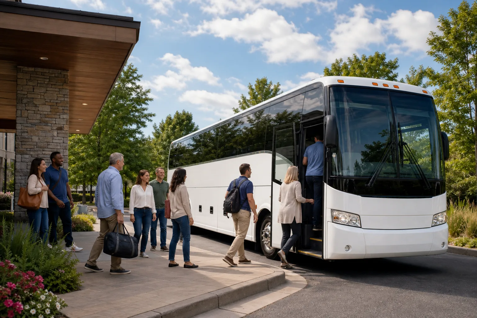 Illustration for Custom Charter Bus Service for Larger Groups