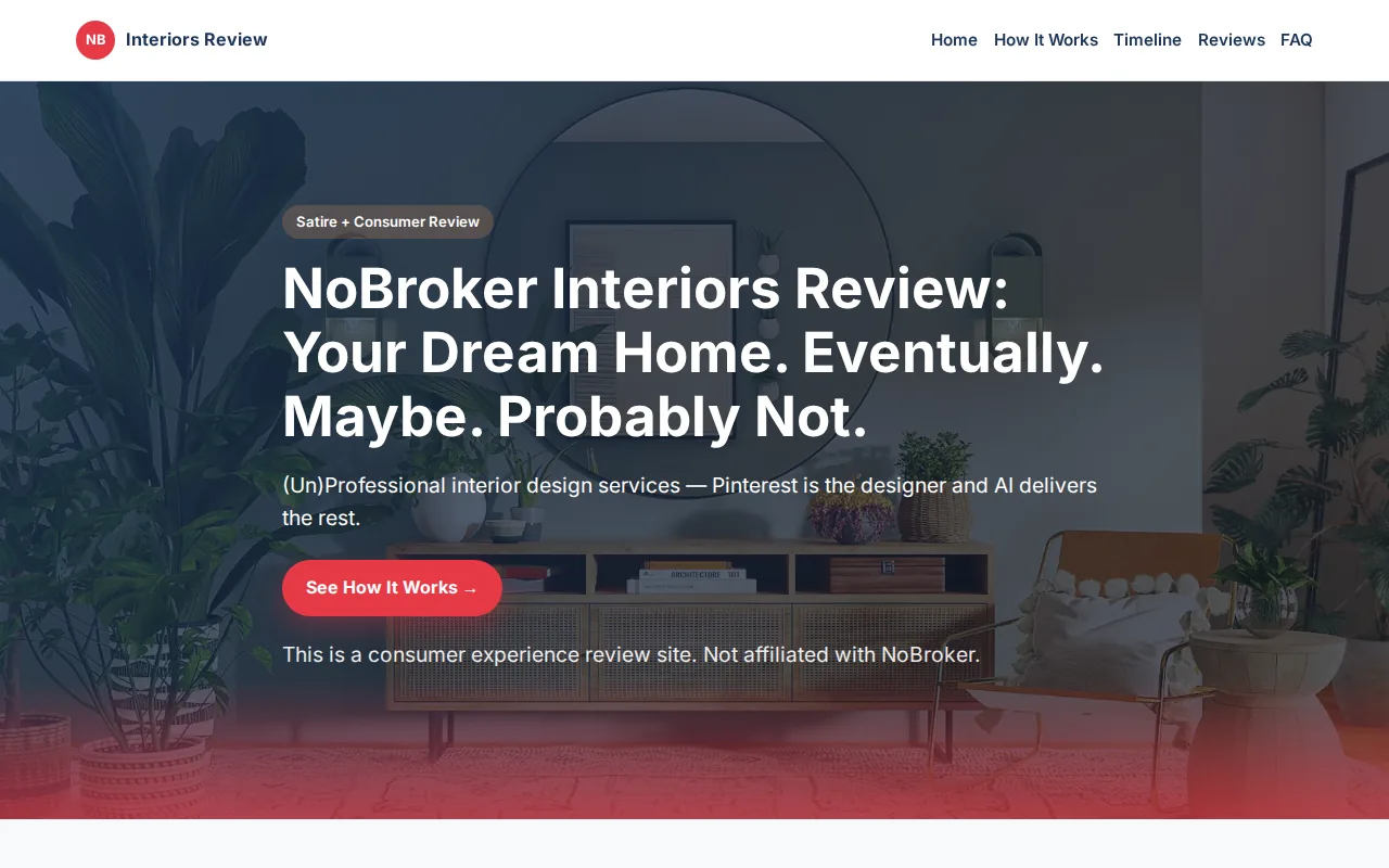 NoBroker Interiors: visual reference for 2. NoBroker Interiors, single-point accountability for home interiors