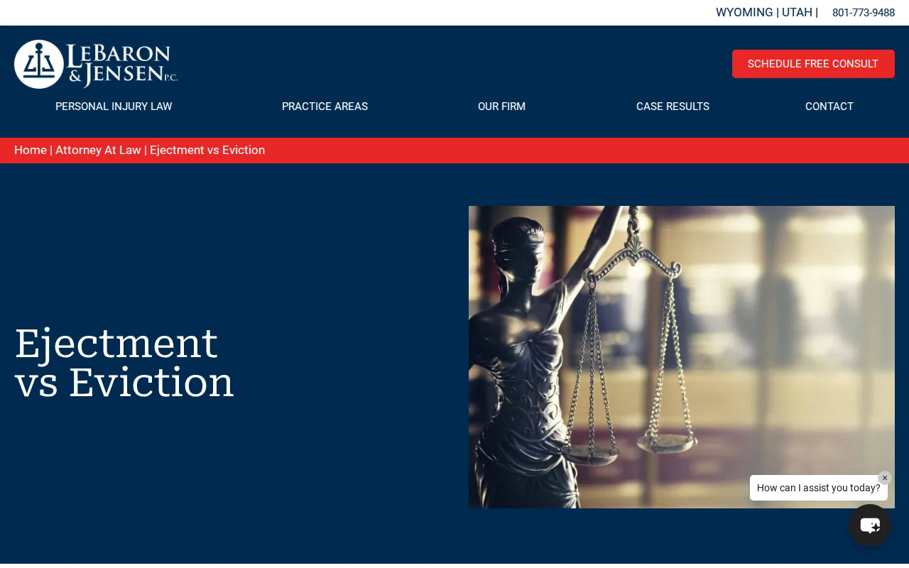 Screenshot of the LeBaron & Jensen website