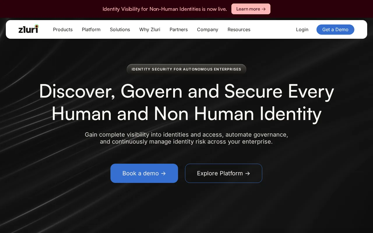 Screenshot of the Zluri website