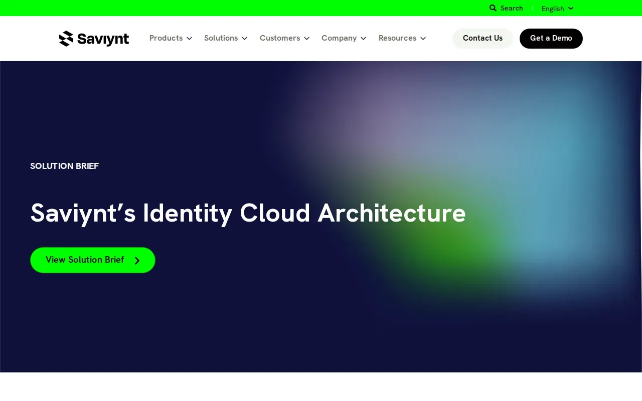 Screenshot of the Saviynt Enterprise Identity Cloud website