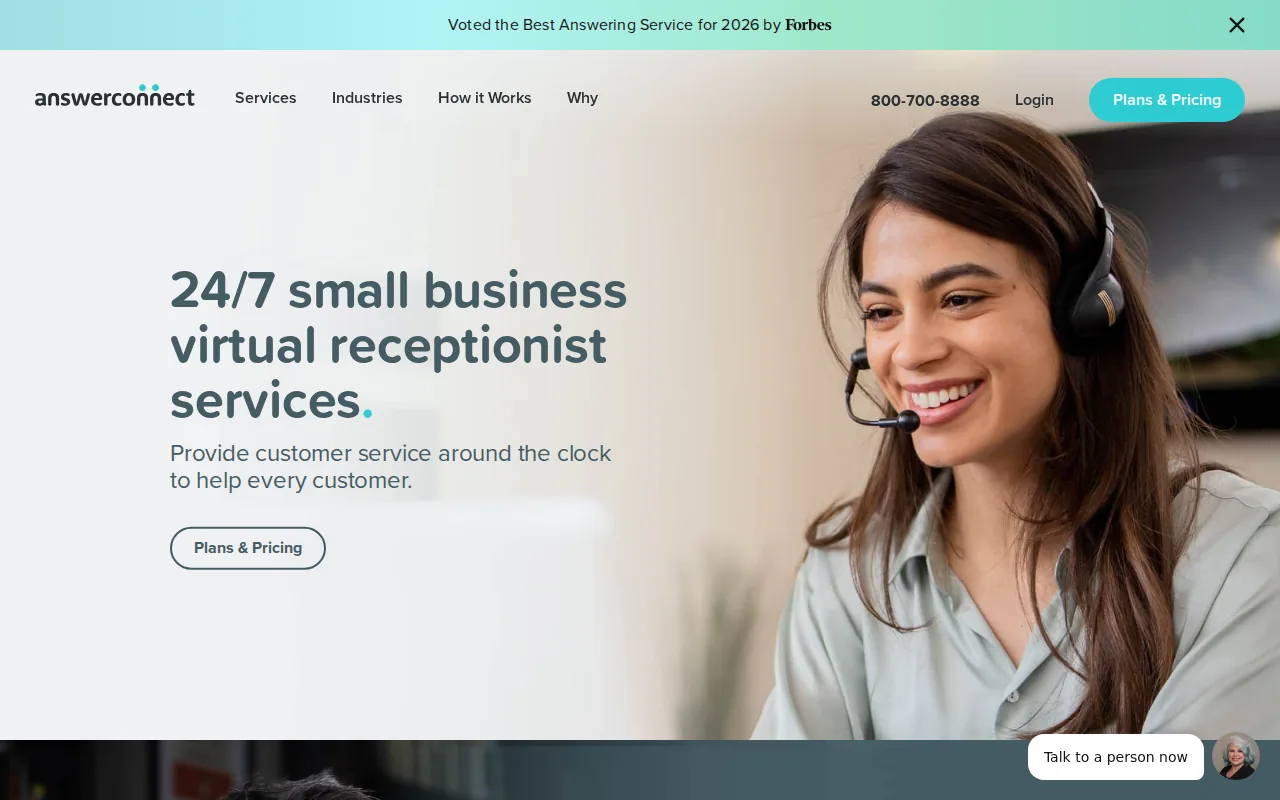 Screenshot of the AnswerConnect website