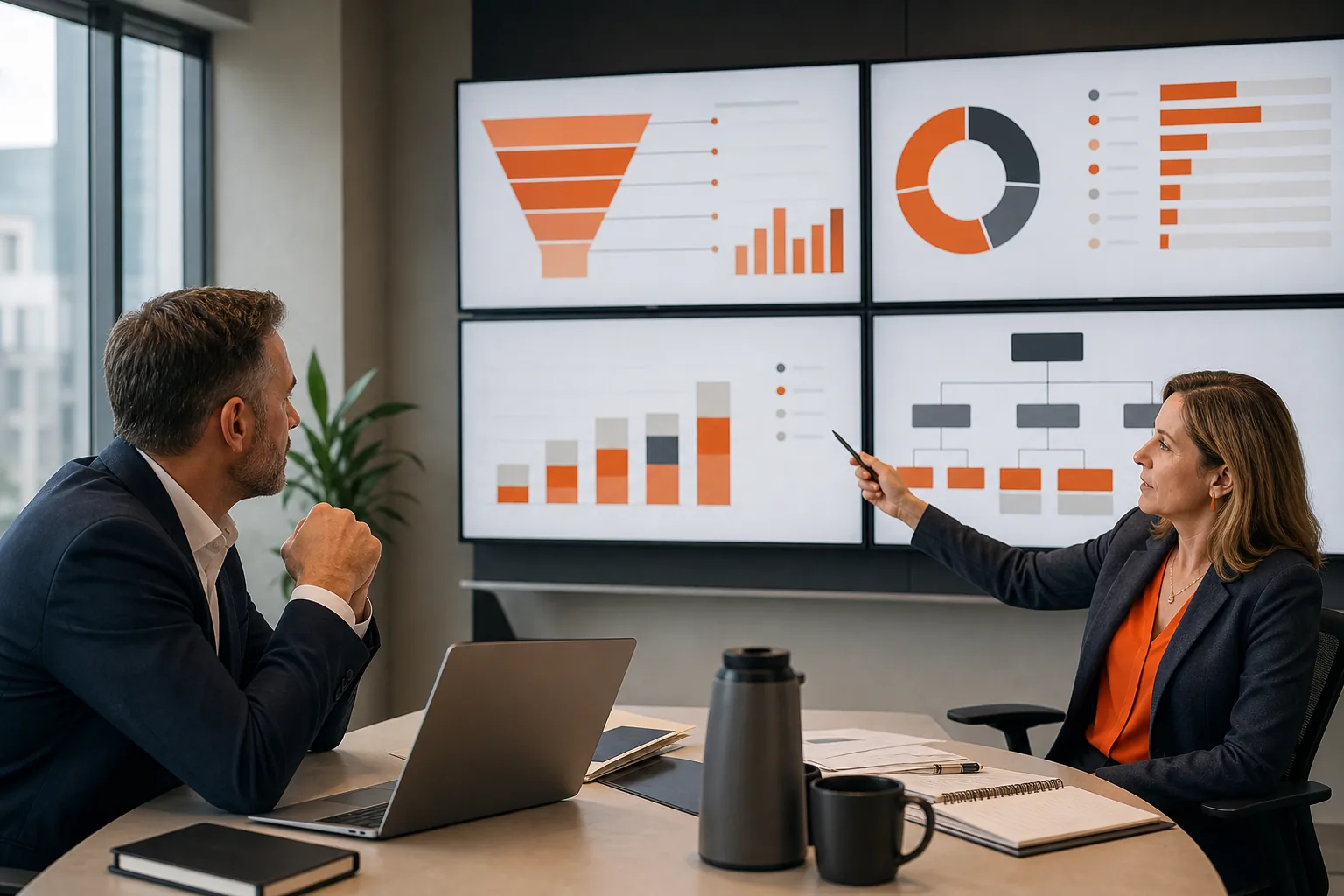 VP of Marketing reviewing strategy, pipeline, budget, and team structure