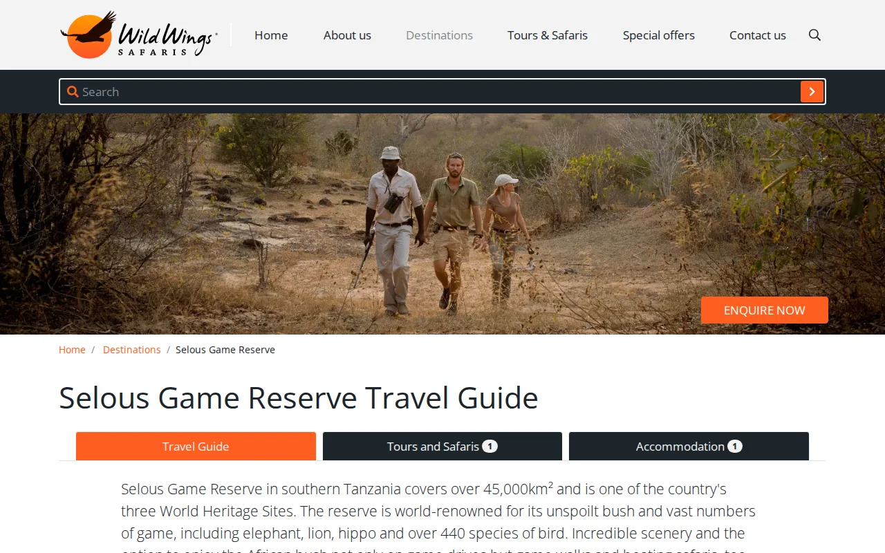 Selous Game Reserve Walking Safari: visual reference for 6. Selous Game Reserve Walking Safari – Best for Remote Safari