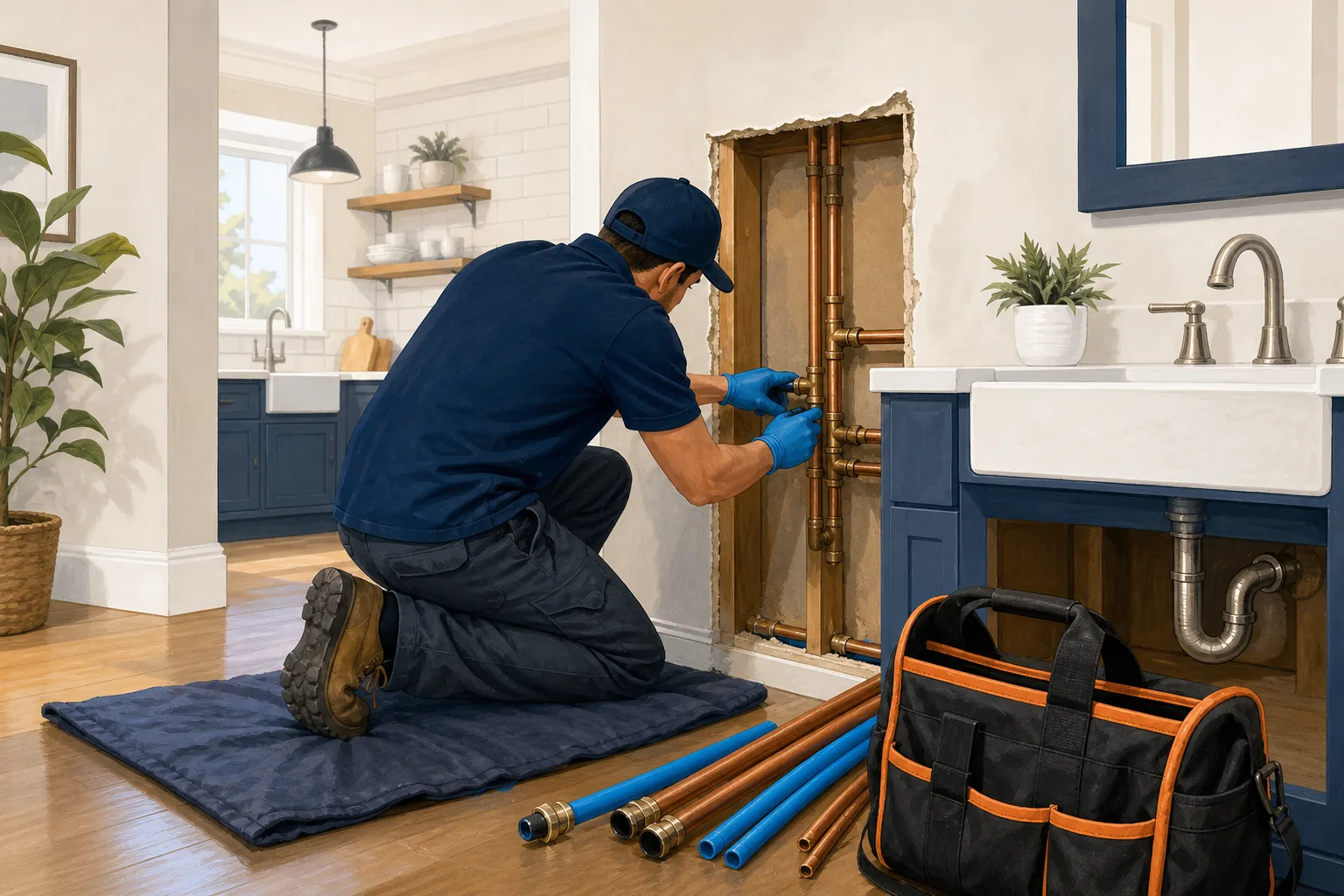 Mold remediation and damaged material removal after water damage