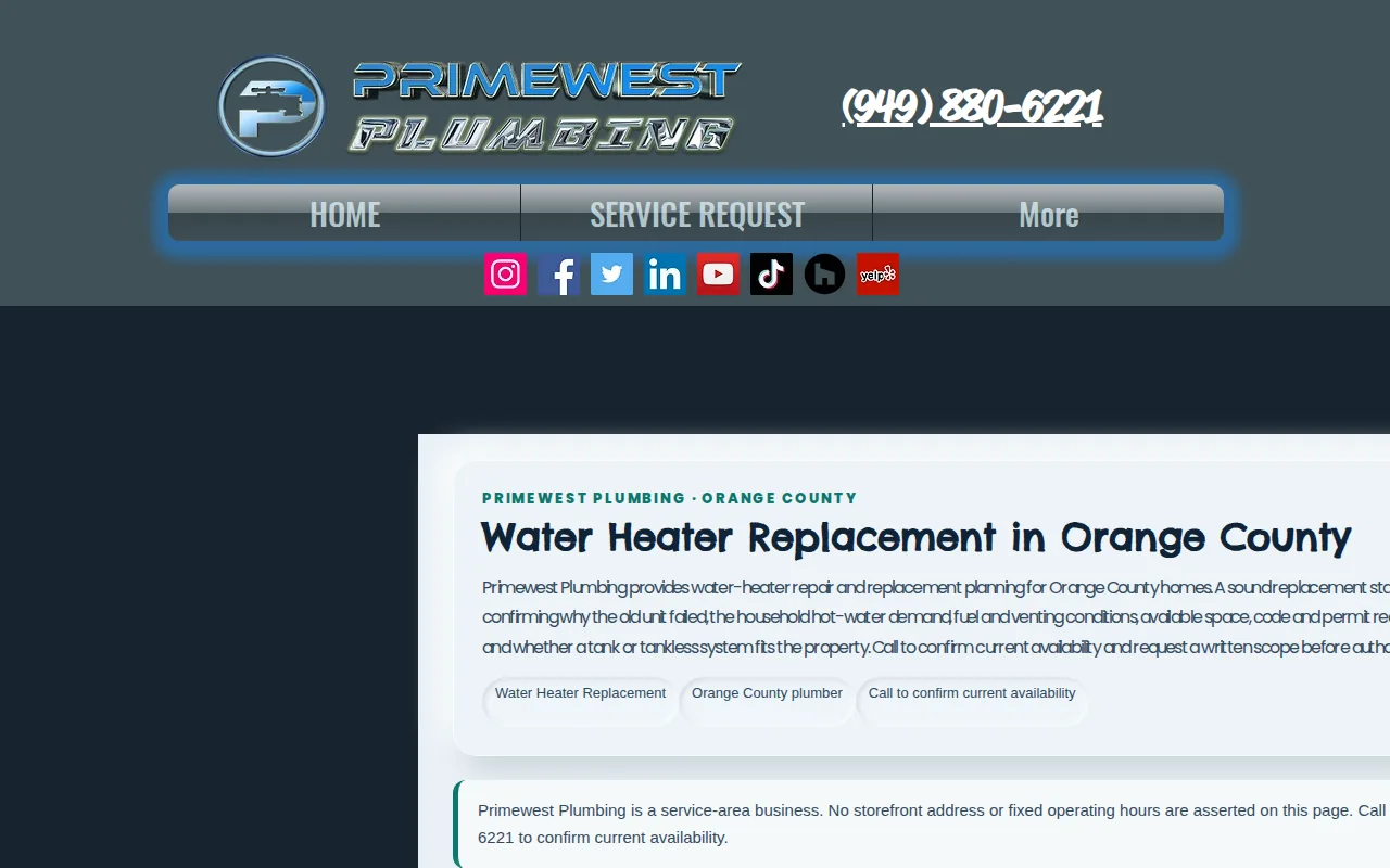 Primewest Plumbing: visual reference for 1. Primewest Plumbing (Our Top Pick) — Fast, Local, Trusted