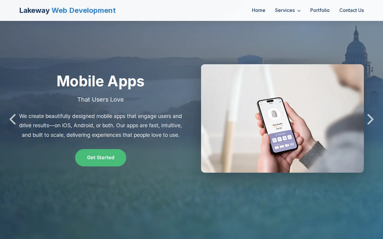 Screenshot of the Lakeway Web Development website