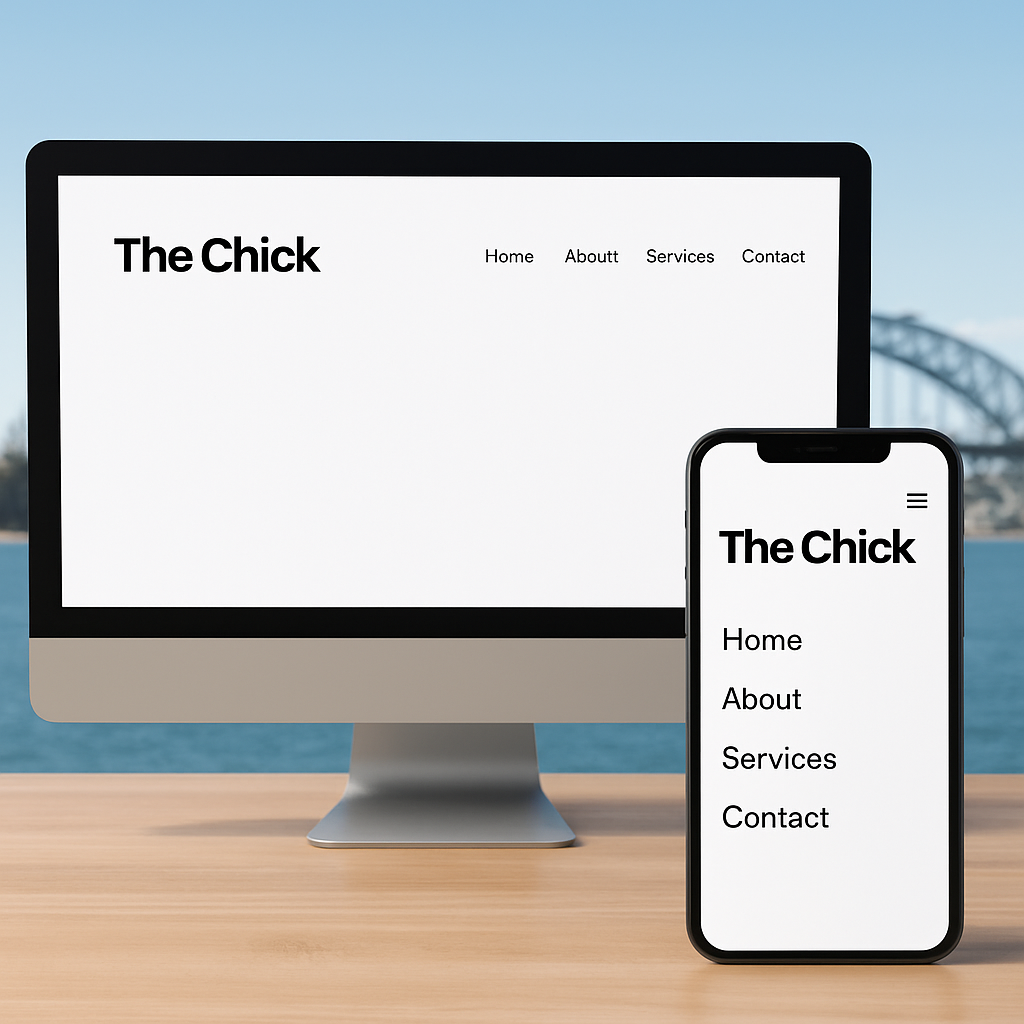 A clean desktop screen showing a website navigation menu alongside a mobile view with a hamburger icon, highlighting consistency. Alt: website navigation best practices audit visual guide