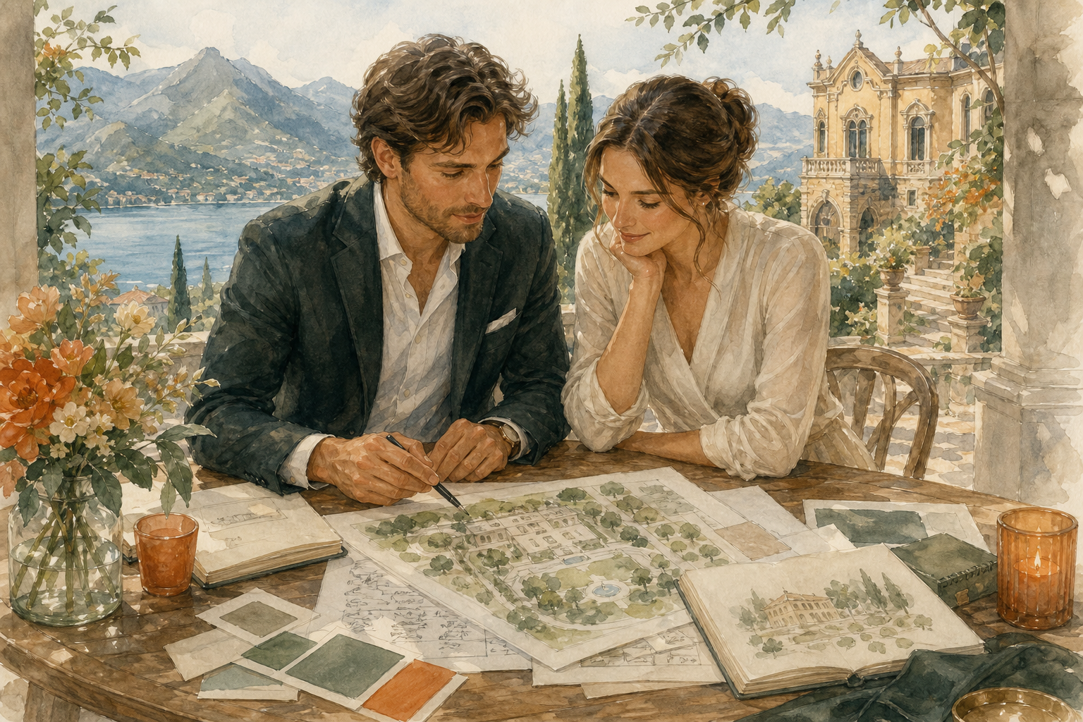 Wedding planner Italy brief with guest list and private estate plan