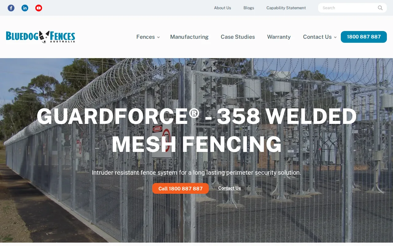 Bluedog Fences: visual reference for 3. Bluedog Fences, GuardForce Mesh with 10-Year Colour Fastness Warranty