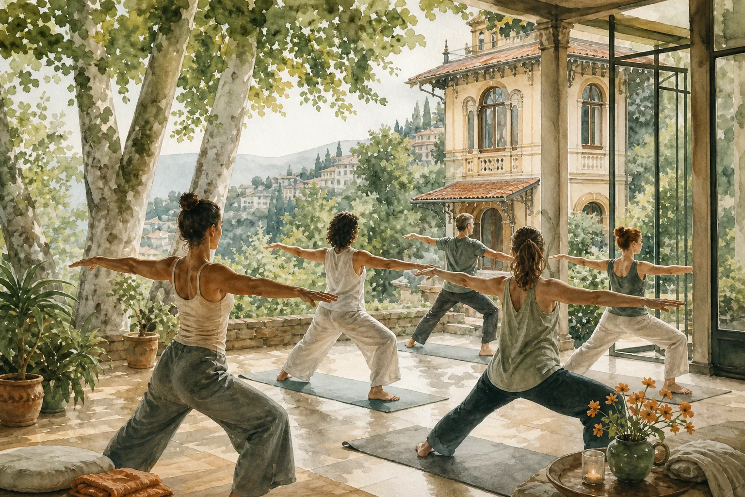 Small group yoga retreat at an Italian estate in Brunate.