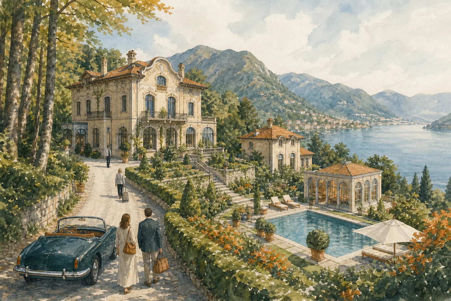 Villino Rubini wellness retreat estate above Lake Como