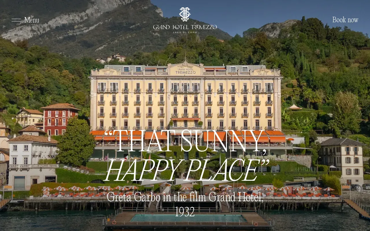 Screenshot of the Grand Hotel Tremezzo website