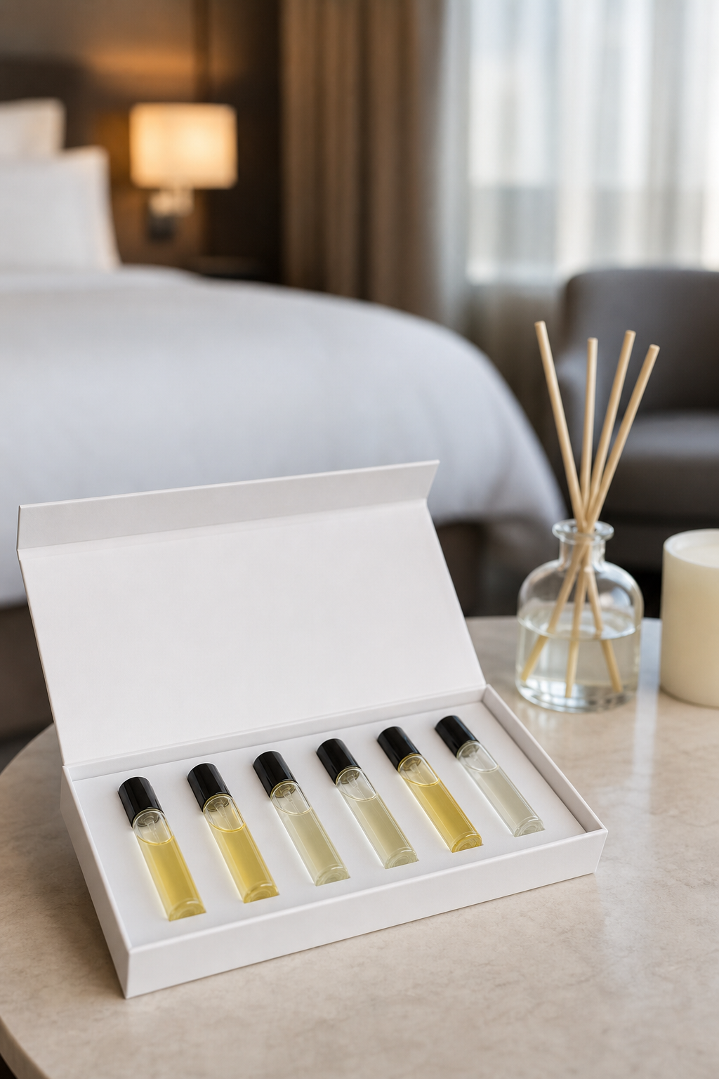 Scent sample pack with various fragrance oils.