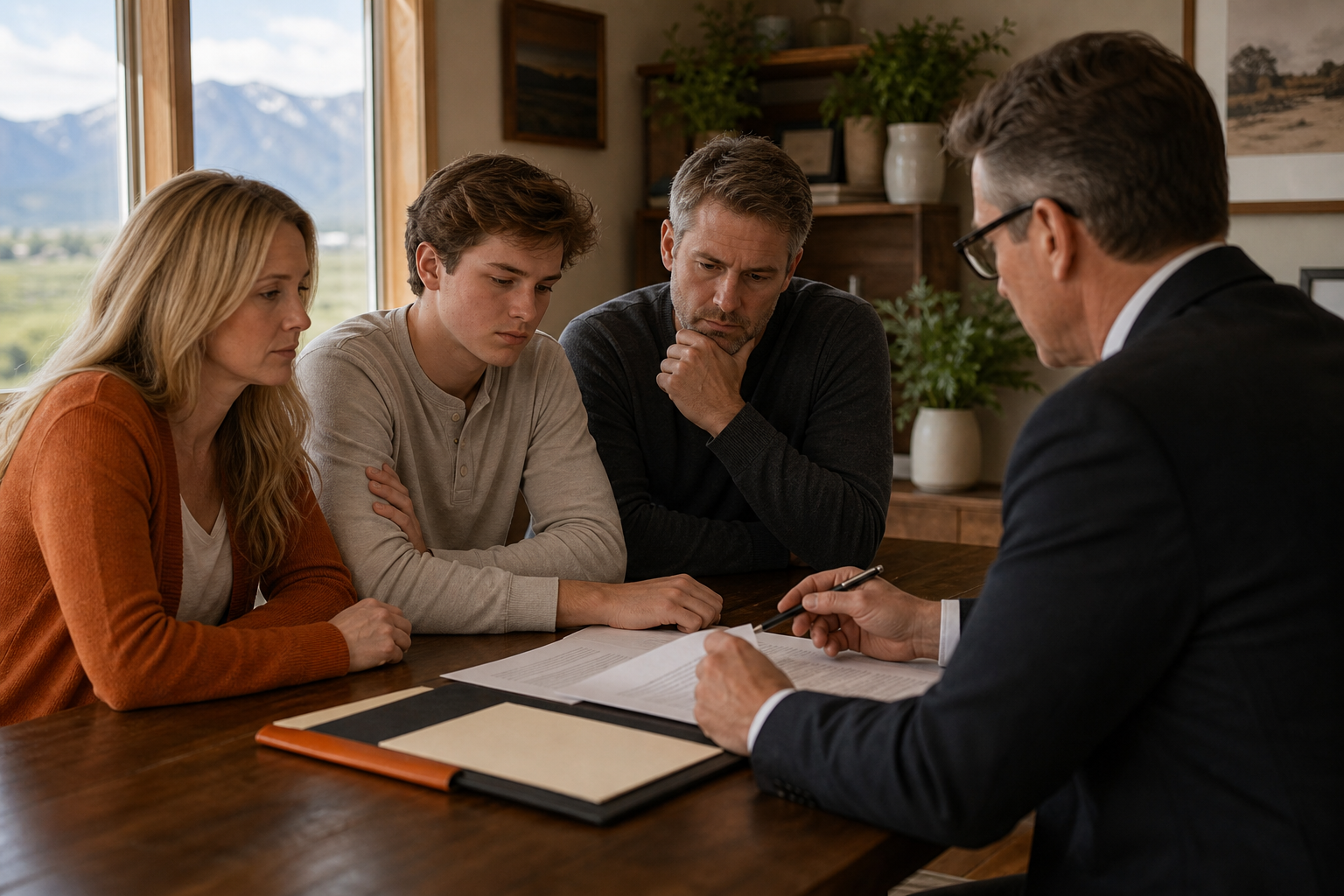 Utah wrongful death claim consultation with family and attorney.