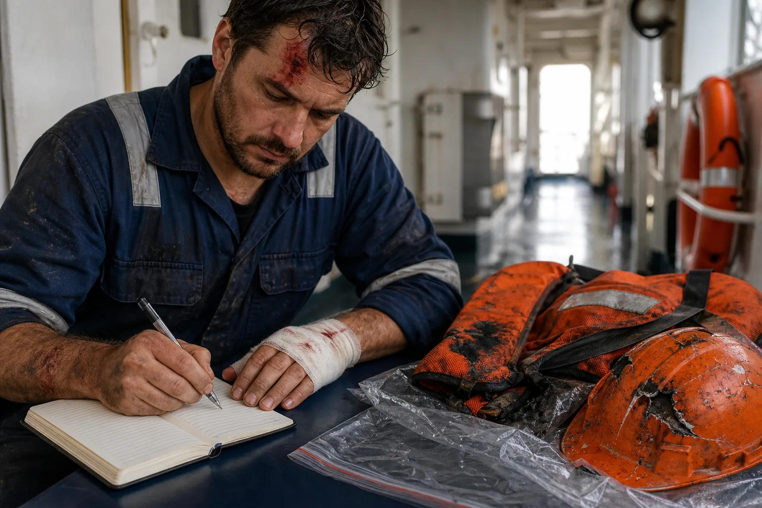 recording ship collision details and preserving evidence after an injury