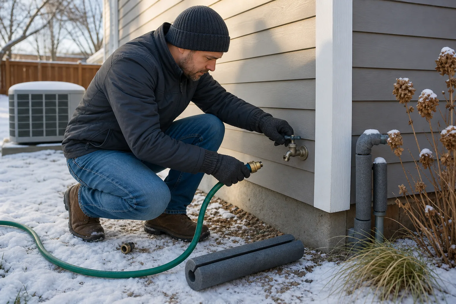 Disconnect External Hose Bibs and Protect Outdoor Lines: visual reference for 8. Disconnect External Hose Bibs and Protect Outdoor Lines