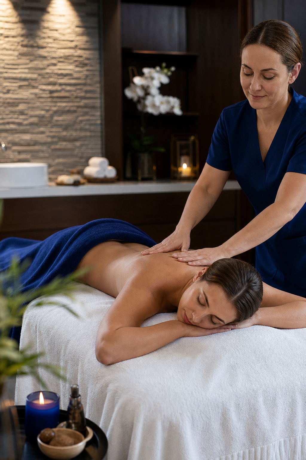 A photorealistic image related to what-to-expect-at-a-spa. Alt: what-to-expect-at-a-spa